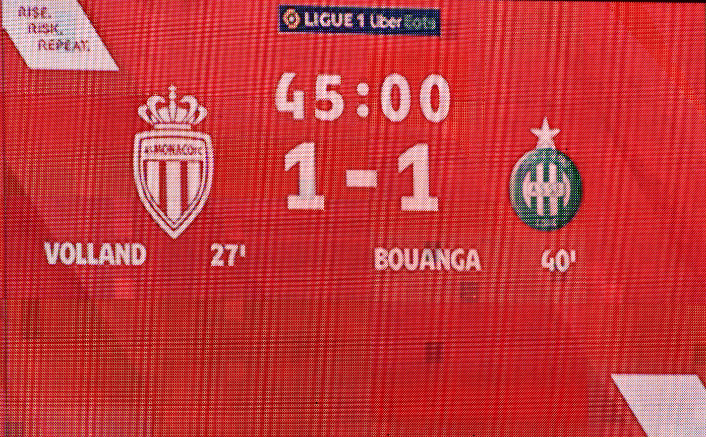 ...Mi-temps sur ce score de 1-1